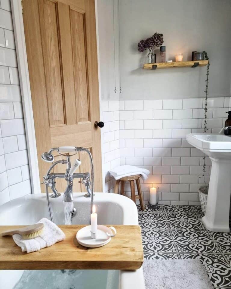 Gothic Peel and Stick Bathroom Tiles
