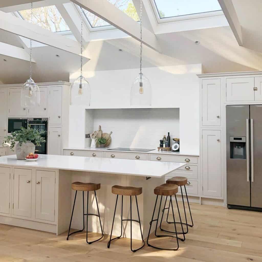 Kitchen Ceiling Skylights and Exposed Beams