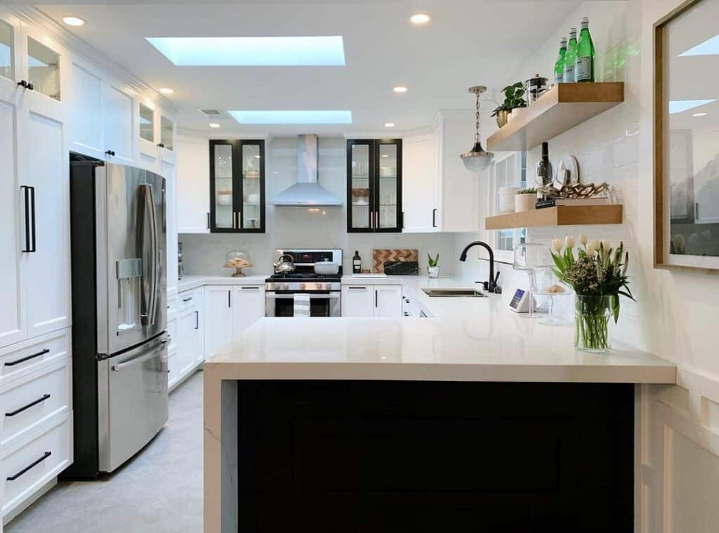 Kitchen Ceiling With Large Skylights