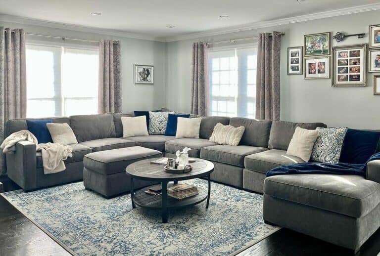 Layout for Gray Living Room Sectional Sofa