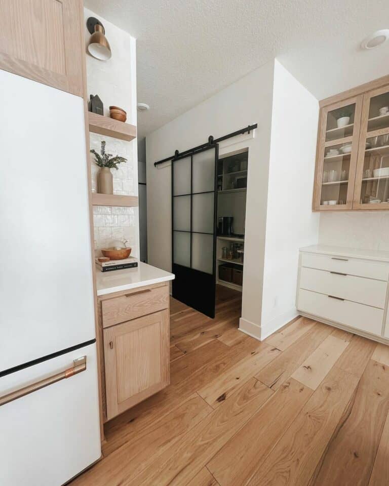 Light Wood Cabinets With White Appliances