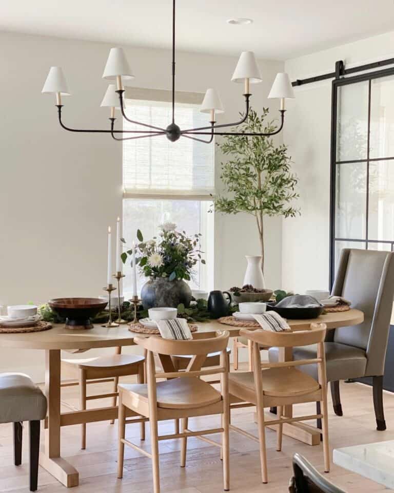 Light Wood Dining Table and Chairs