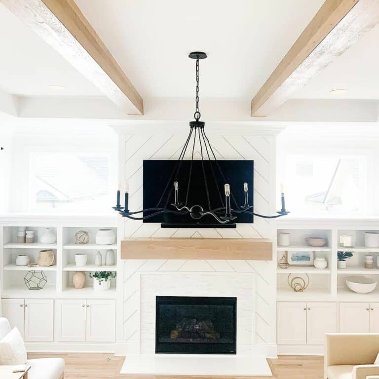 Light and Airy Living Room with Natural Wood Accents