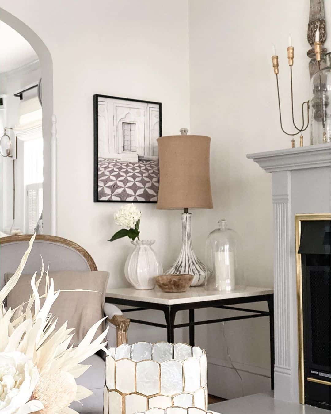 Living Room With White and Black Side Table Soul & Lane