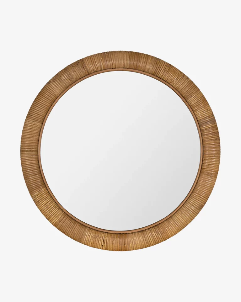 round organic wall mirror for desert decor