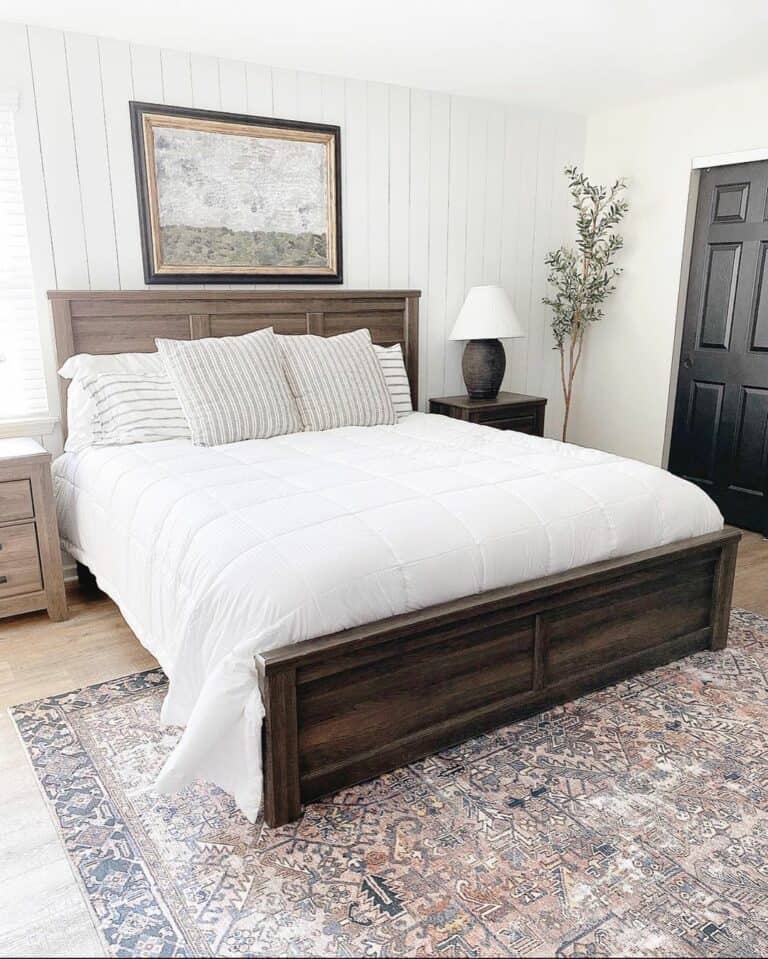 Modern Bedroom With Painted Black Door