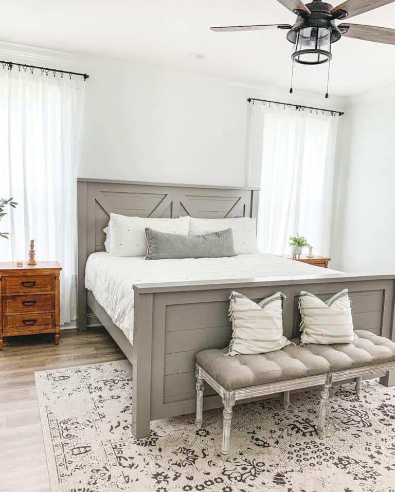 Modern Farmhouse Bedroom With Rustic Accents