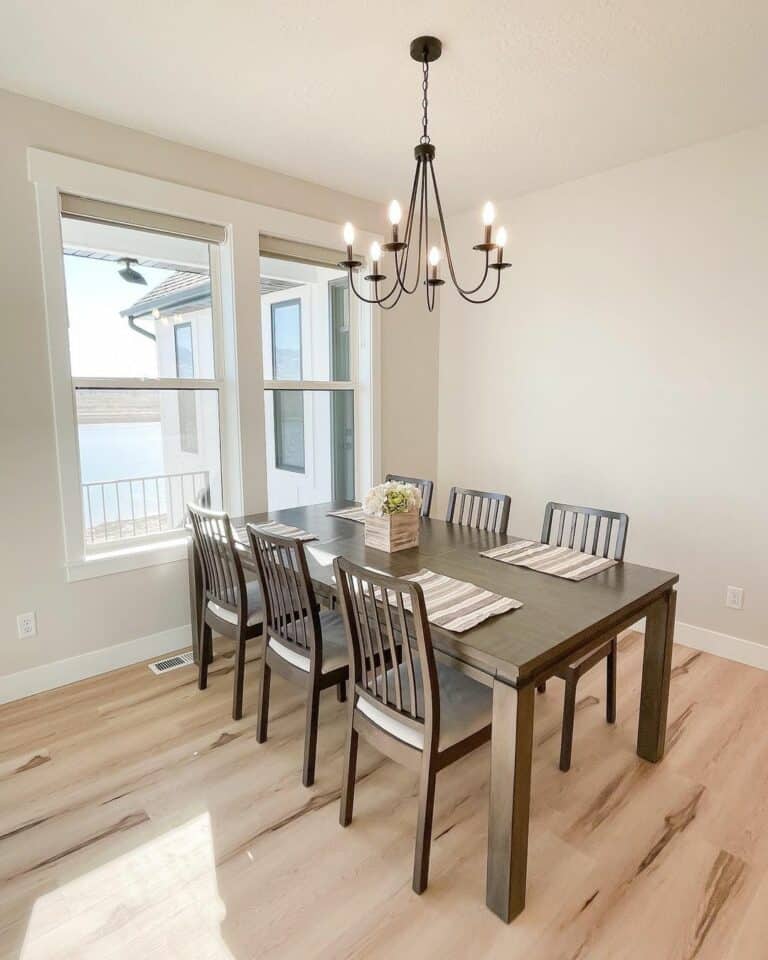 Modern Farmhouse Dining Room With Wood Dining Set