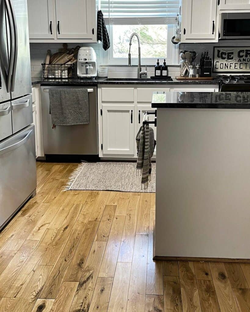 Modern Farmhouse Kitchen With Black Countertop