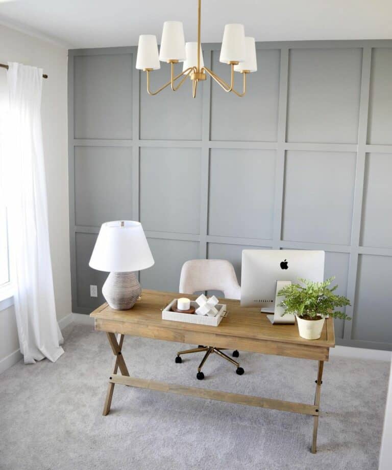 Modern Gray Board and Batten Office Accent Wall