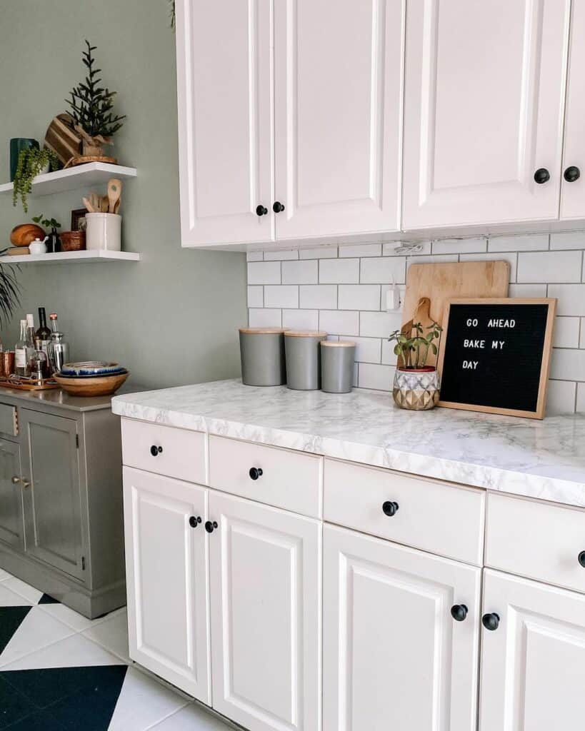 Modern Kitchen With Marble Countertop