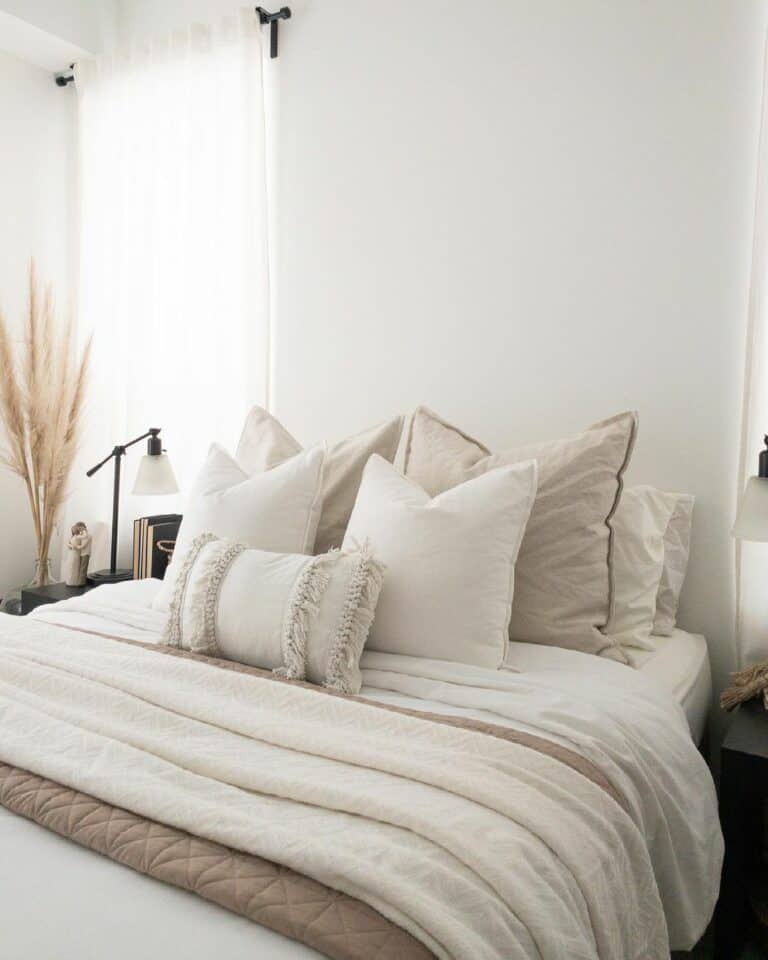 Modern Small White and Beige Bed