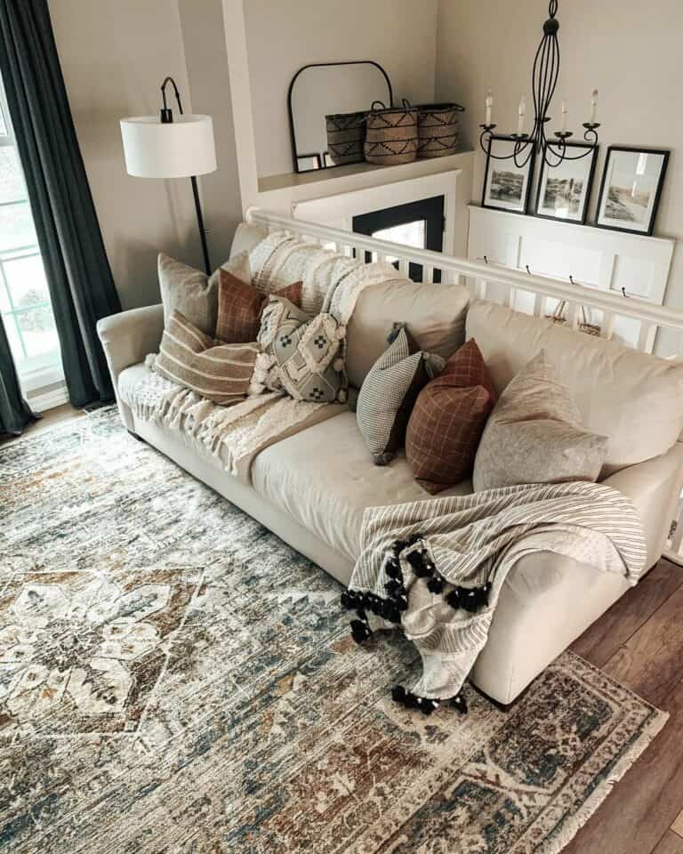 Modern Vintage Living Room With Earth Tones