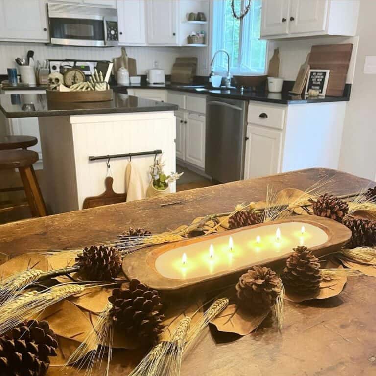 Natural Centerpiece on Kitchen Table