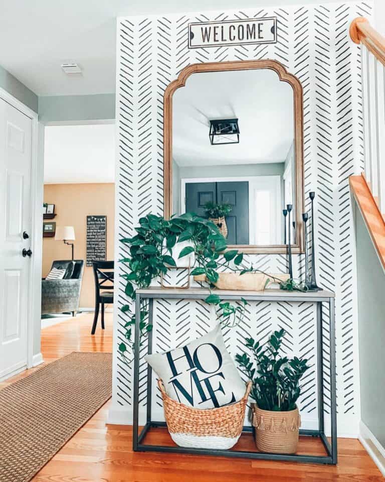 Natural Elements with Metal Accents in Entryway