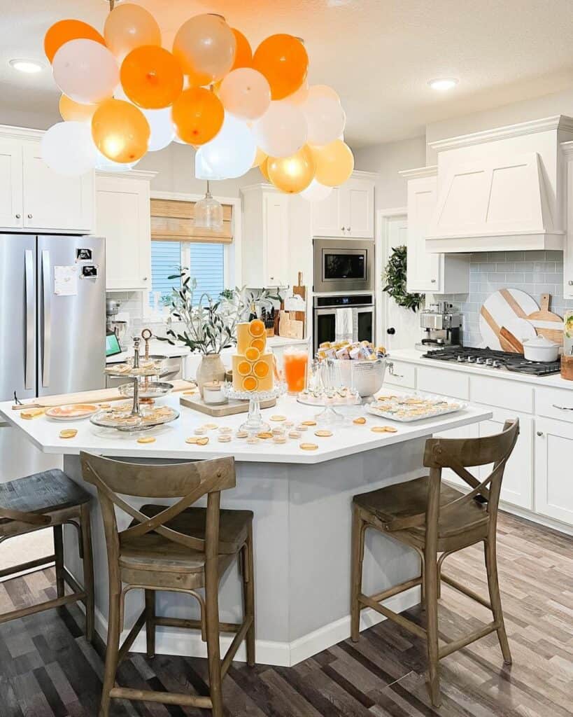 Orange Party Decoration Ideas for a White Kitchen