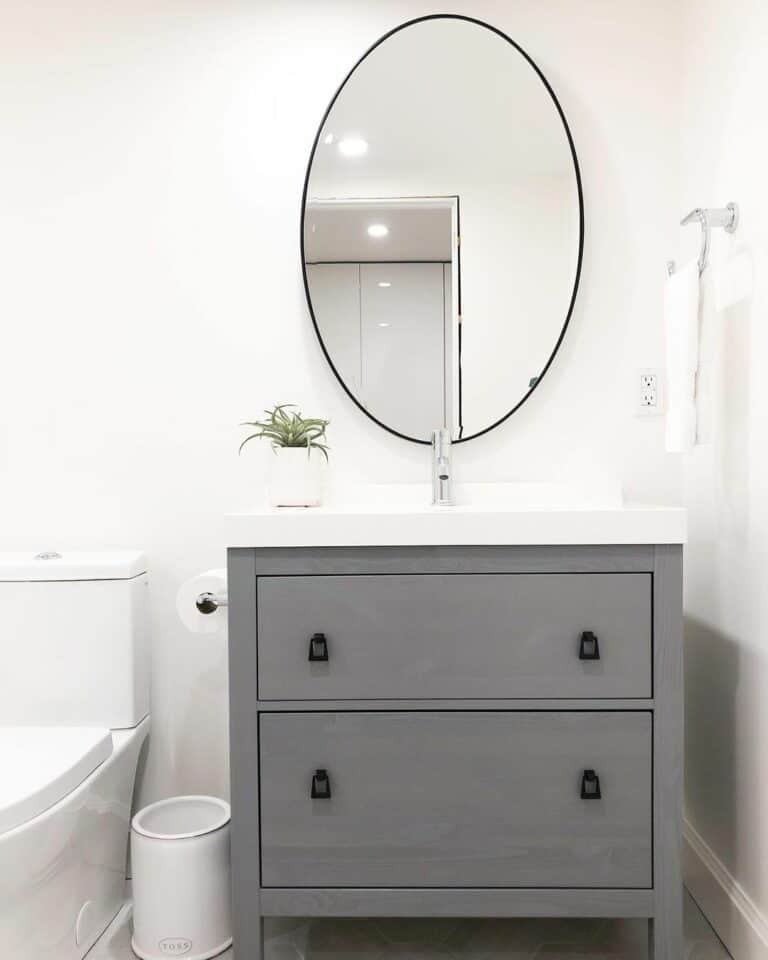 Oval Mirror and Chrome Accents