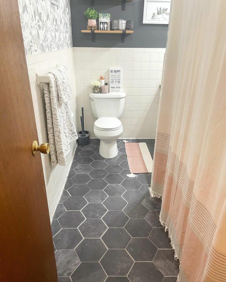 Peel and Stick Slate Hexagon Tiles