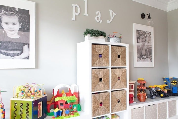 Personalized Playroom With Cubbies