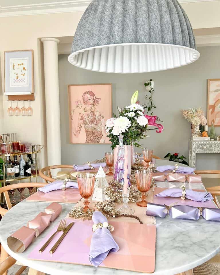 Pink Accessories as Christmas Décor