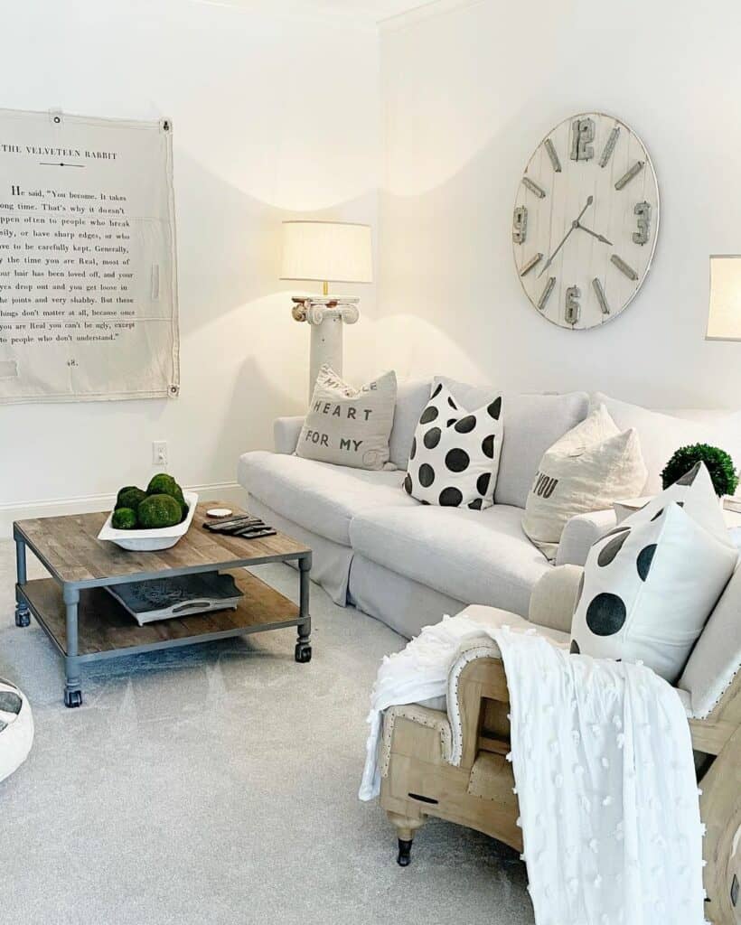 Polkadot Accent Pillows and Oversized Wall Décor Soul & Lane