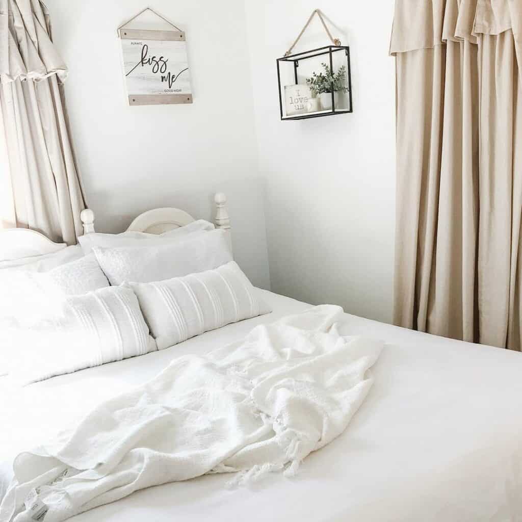 Romantic White Cottage-style Bedroom