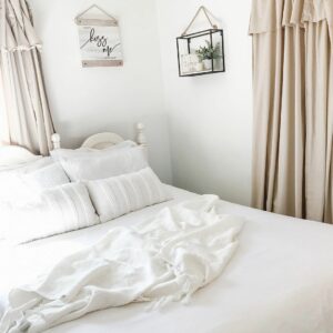 Romantic White Cottage-style Bedroom