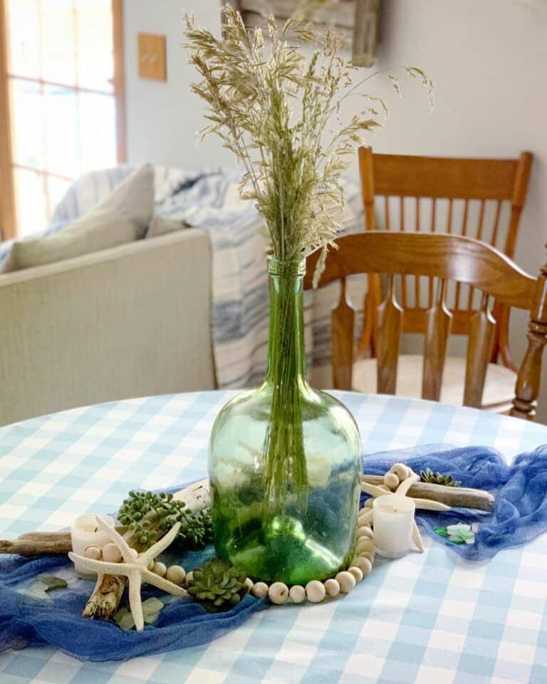 Round Dining Table With Beach Centerpiece