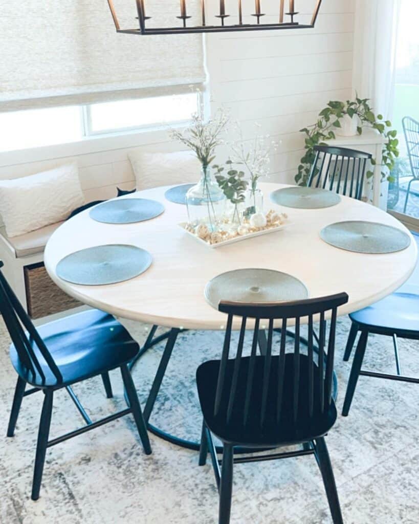 Round Light Wood Modern Farmhouse Dining Table