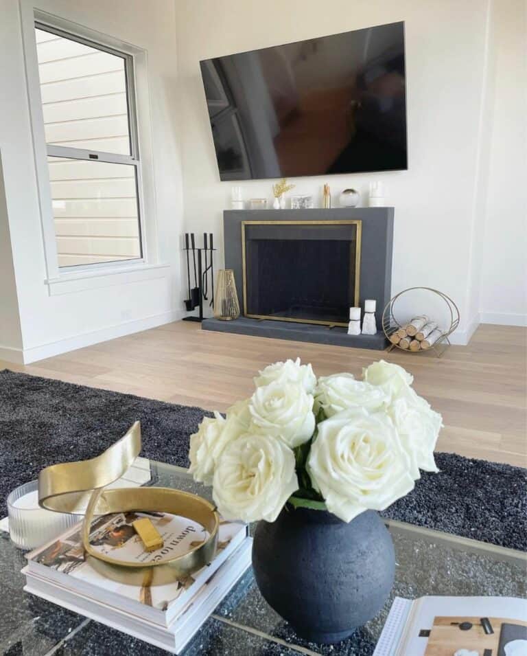 Round Steel Firewood Tray for Living Room Storage