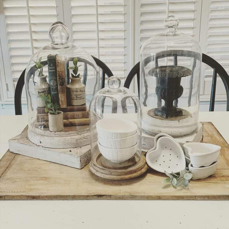 Rustic Bell-shaped Cloche Tablescape
