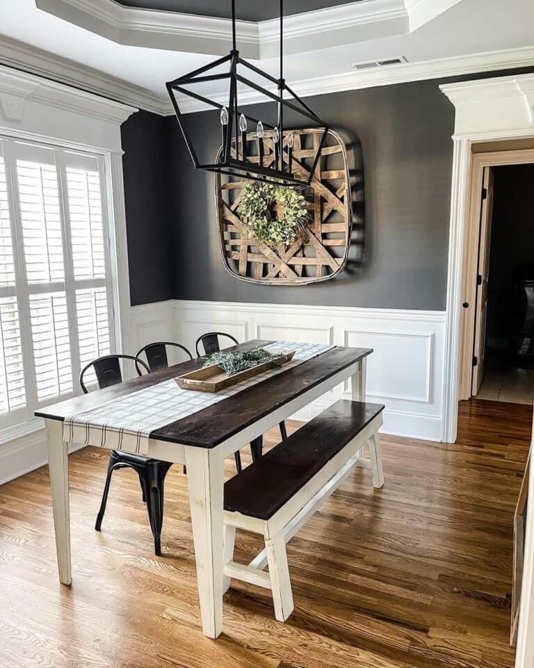 Rustic Dining Room With Tobacco Basket