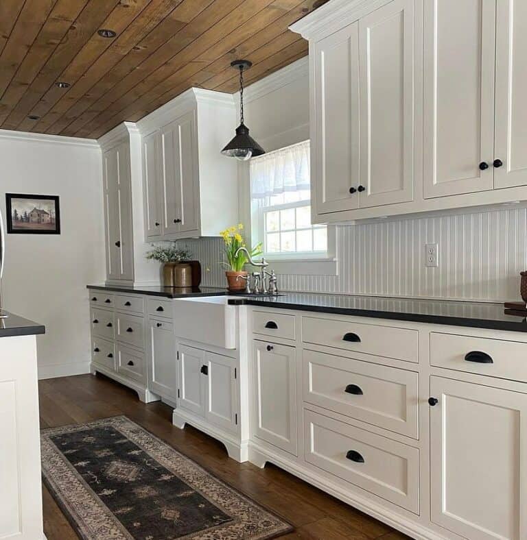 Rustic Wood Farmhouse Kitchen Ceiling Ideas - Soul & Lane