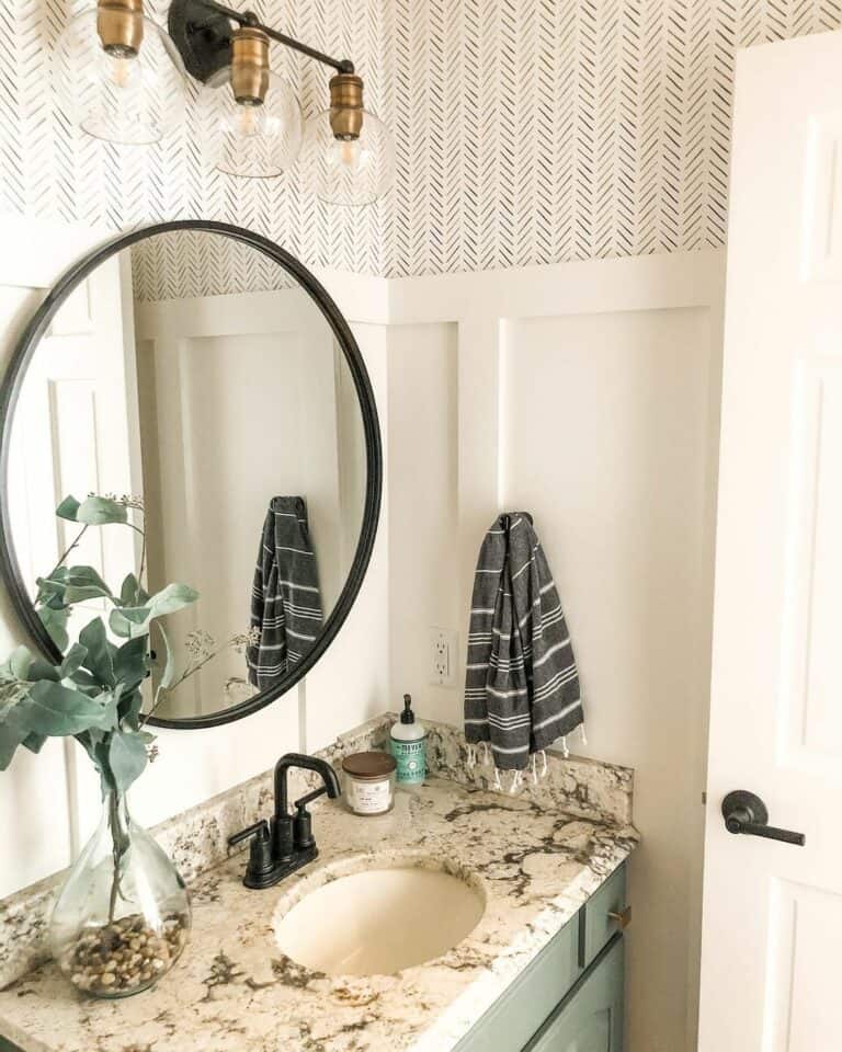 Small Bathroom With White Board and Batten