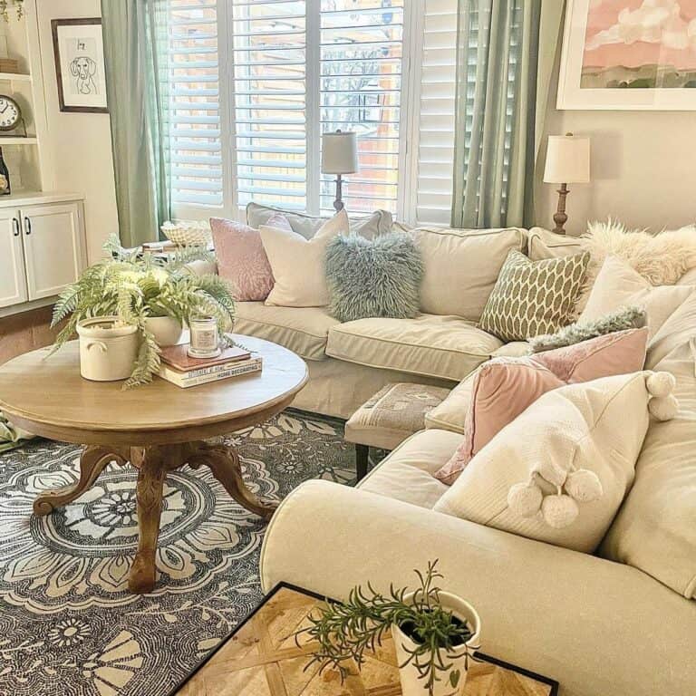 Small Beige Living Room Sectional