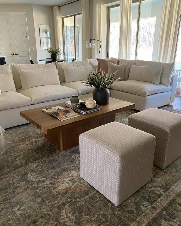 Small Living Room Sectional Layout Ideas With Ottomans