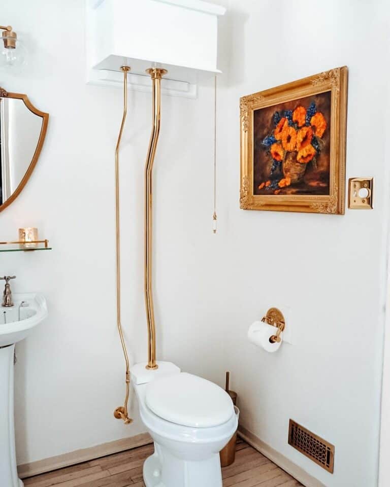Small Powder Room Ideas With Brass Finishes