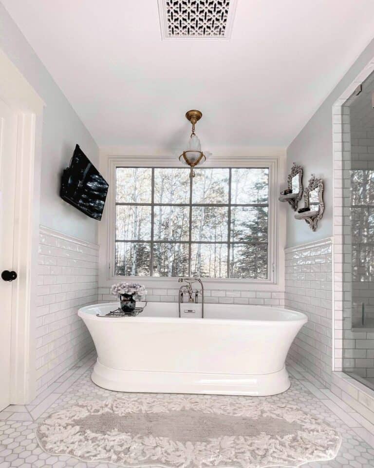 Subway Tile With Ceramic Chair Rail
