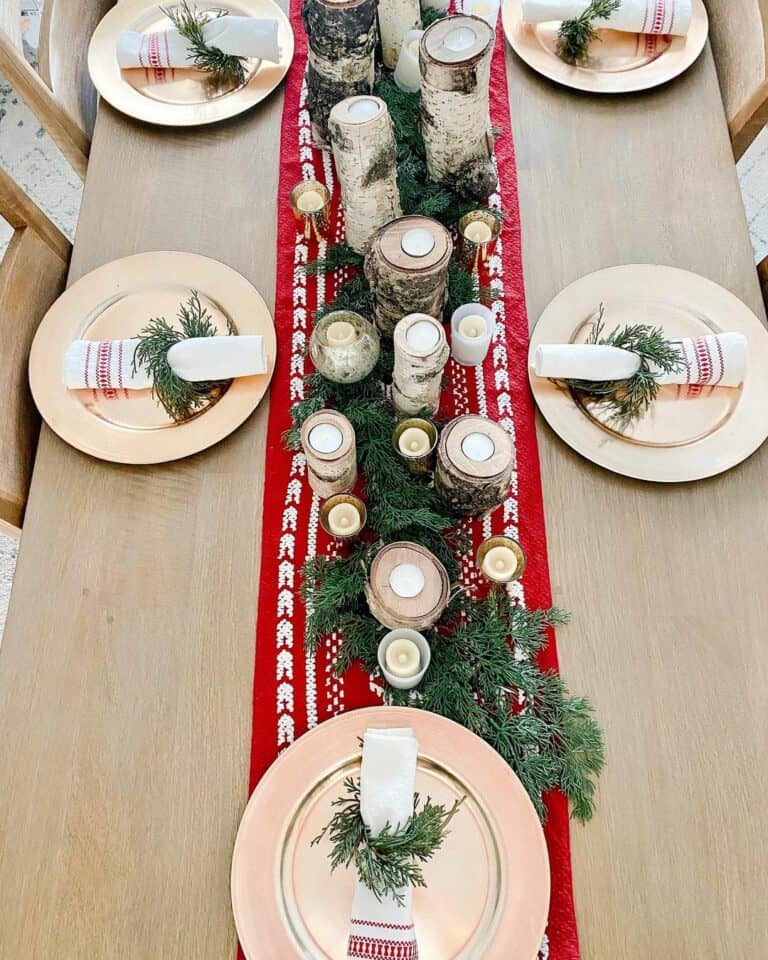 Traditional Red and Green Christmas Centerpiece