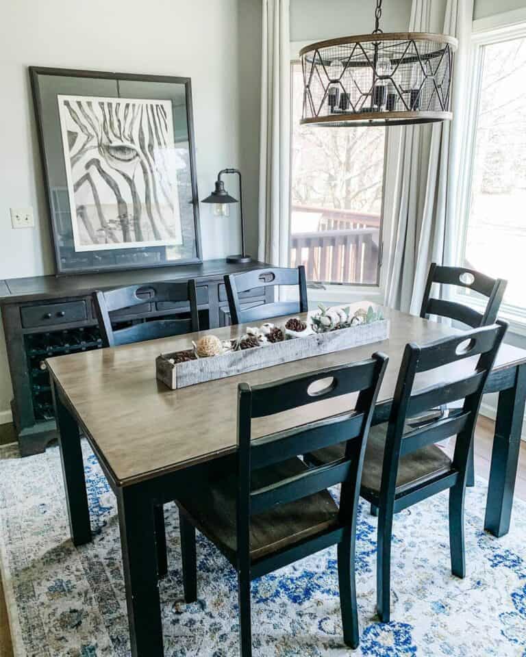 Two-toned Black Rectangular Dining Table