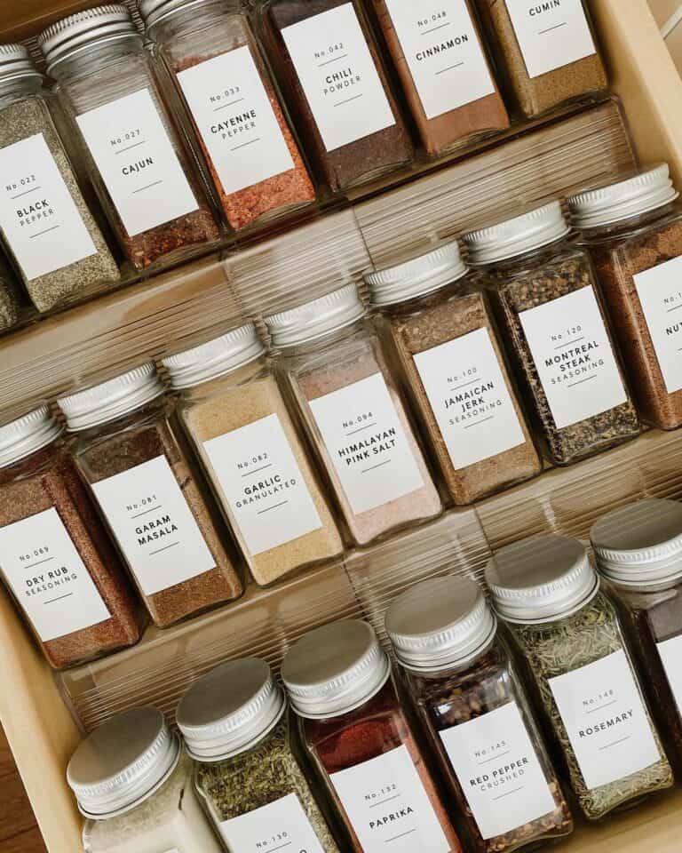 Ultra-tidy Drawer Featuring Organized Spices Bottles