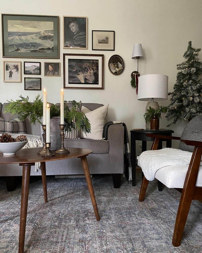 Vintage Gallery Wall Layout Inspiration for a Living Room