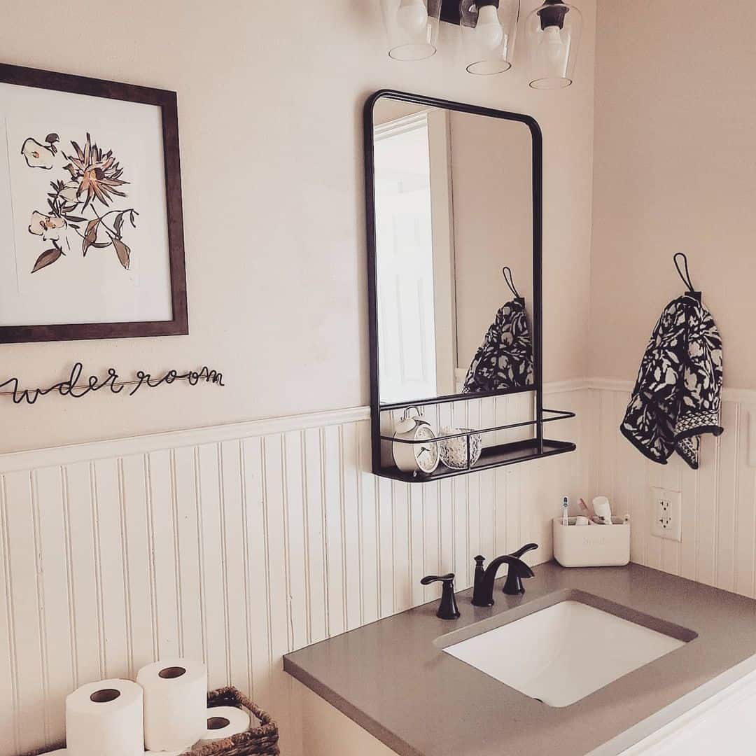 Warm Neutral Color Palette for a Quaint Guest Powder Room Soul & Lane