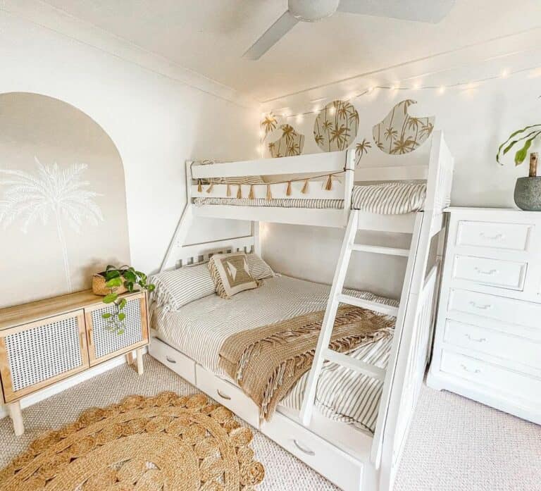 White Kid's Bedroom With Beachy Aesthetic