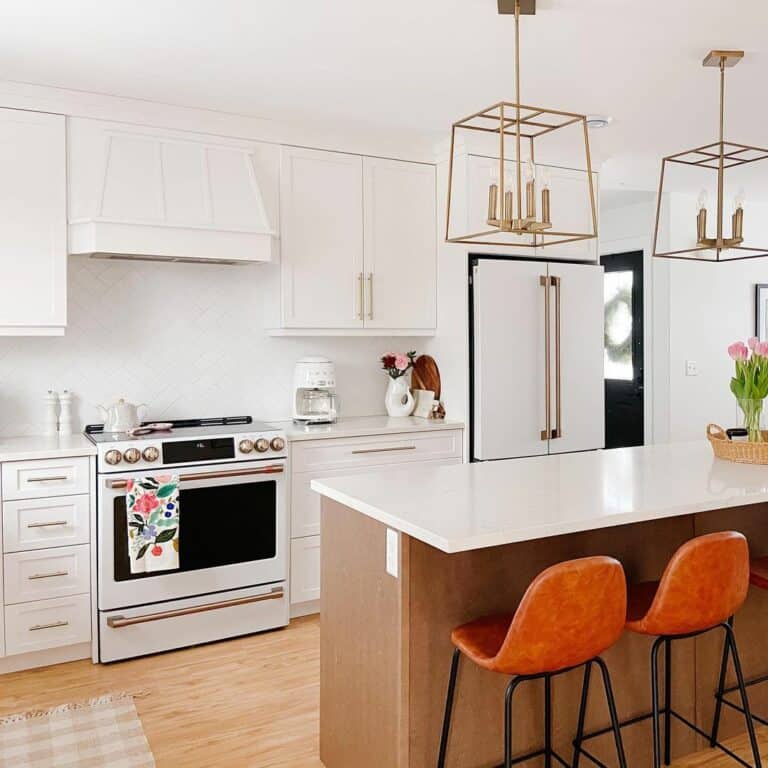 White Kitchen Cabinets With White Appliances