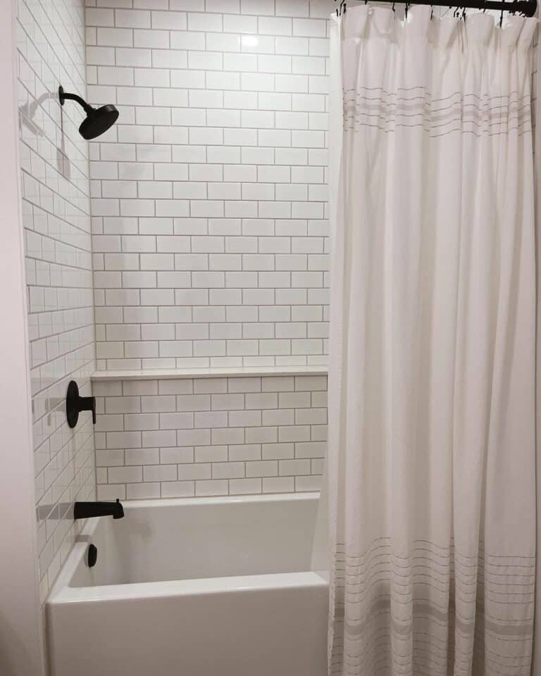 White Subway Tile for a Shower