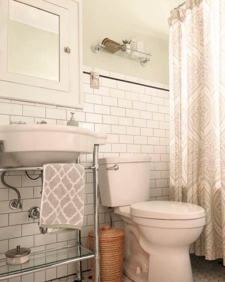 White Subway Tile in a Vintage Bath