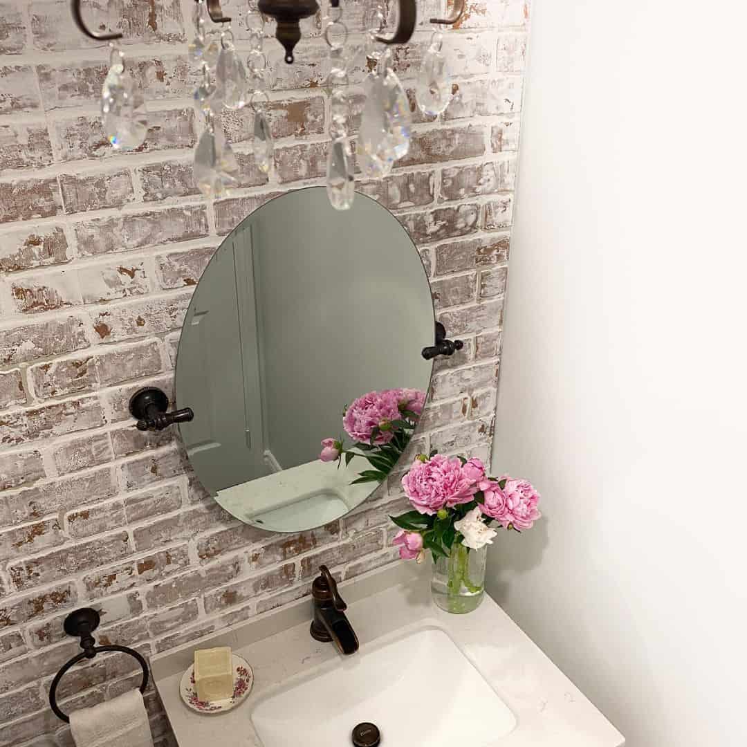 Whitewashed Brick Bathroom Accent Wall Soul & Lane