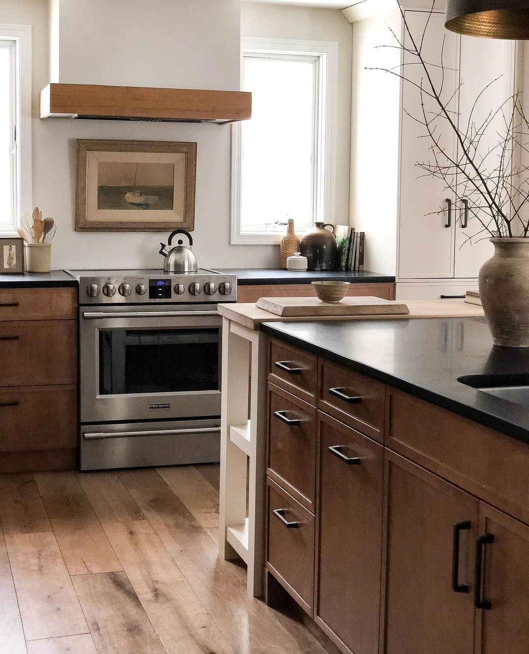 Wood Kitchen With Black Countertops Soul & Lane