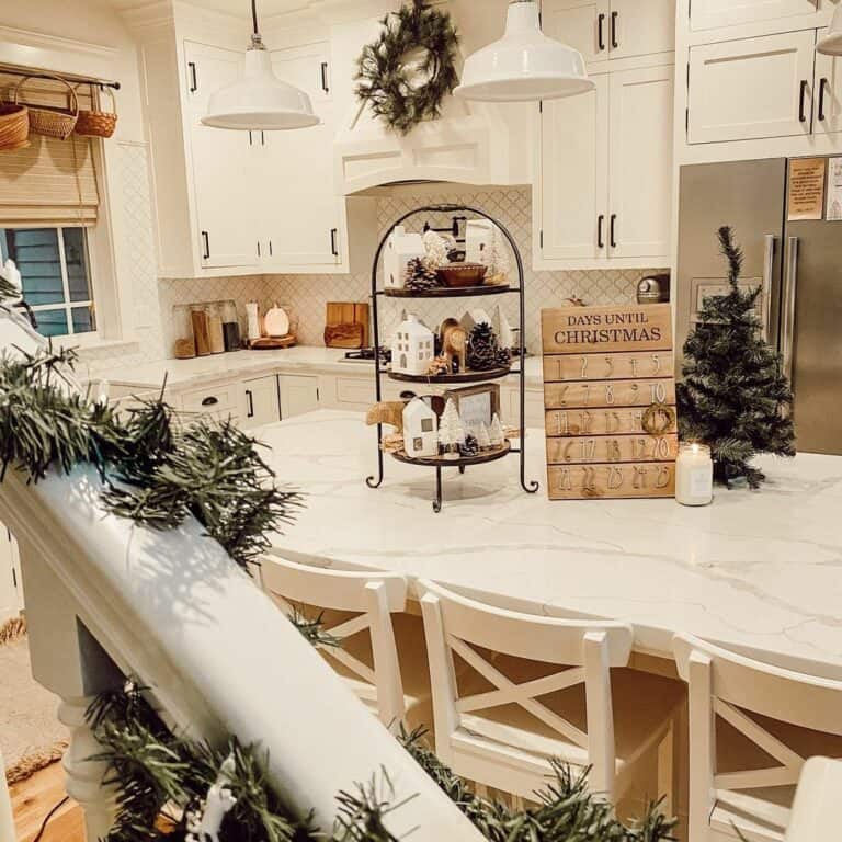 Woods and Whites Christmas Kitchen